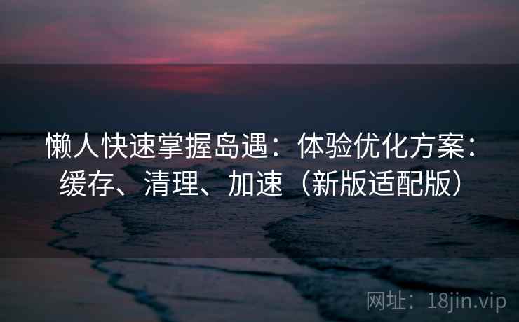 懒人快速掌握岛遇:体验优化方案:缓存、清理、加速(新版适配版)