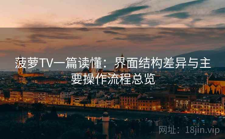 菠萝TV一篇读懂：界面结构差异与主要操作流程总览