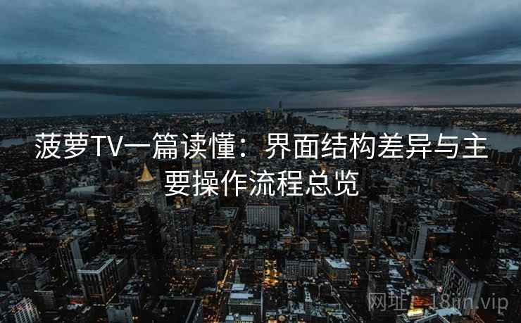菠萝TV一篇读懂：界面结构差异与主要操作流程总览