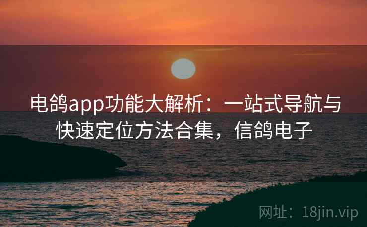电鸽app功能大解析：一站式导航与快速定位方法合集，信鸽电子