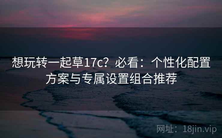 想玩转一起草17c？必看：个性化配置方案与专属设置组合推荐