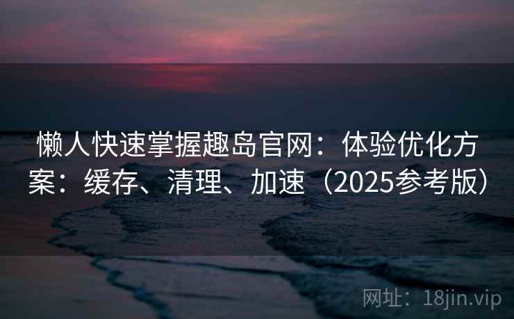 懒人快速掌握趣岛官网：体验优化方案：缓存、清理、加速（2025参考版）